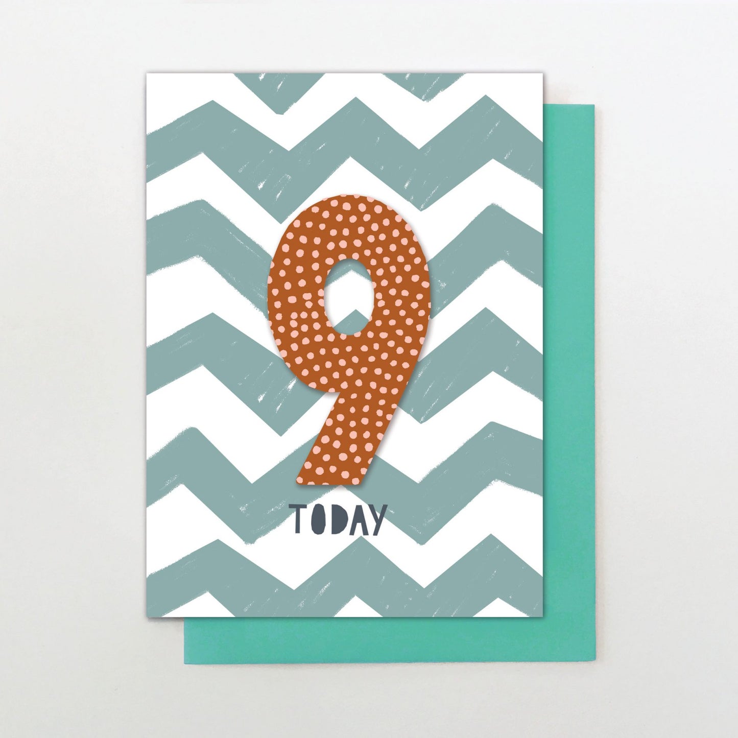 ‘9 Today’ Birthday Card (Zig Zag)