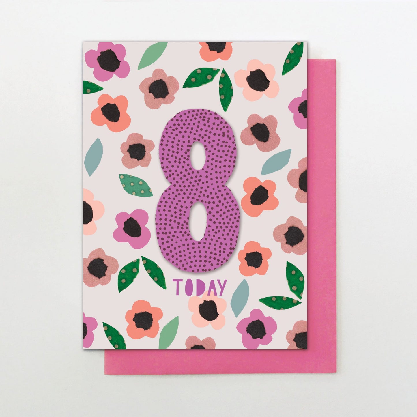 ‘8 Today’ Birthday Card (Flowers)