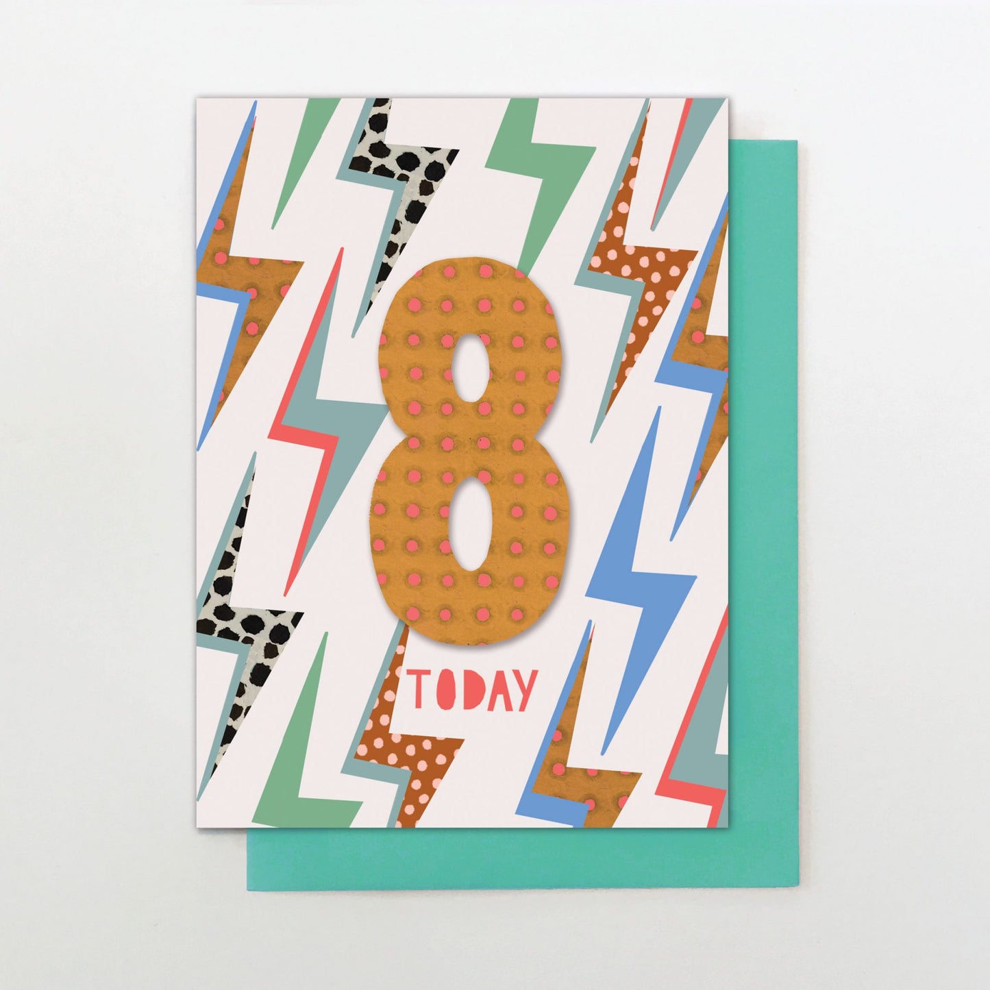 ‘8 Today’ Birthday Card (Lightning Bolt)