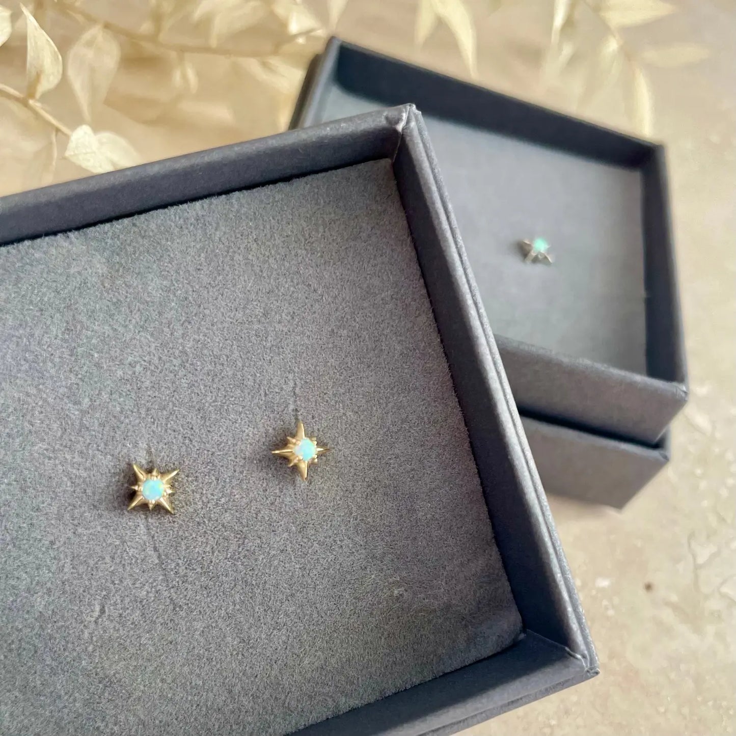 Opal Starburst Studs - Silver