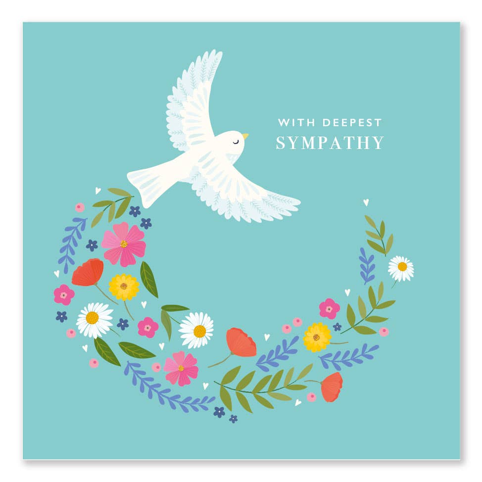 With Deepest Sympathy | Flying Bird with Floral Trail (Copy)