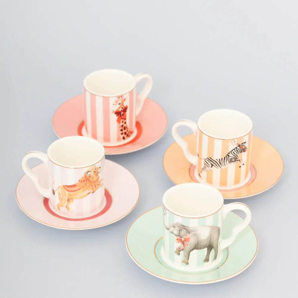 Safari Animal Espresso Cup Gift Set