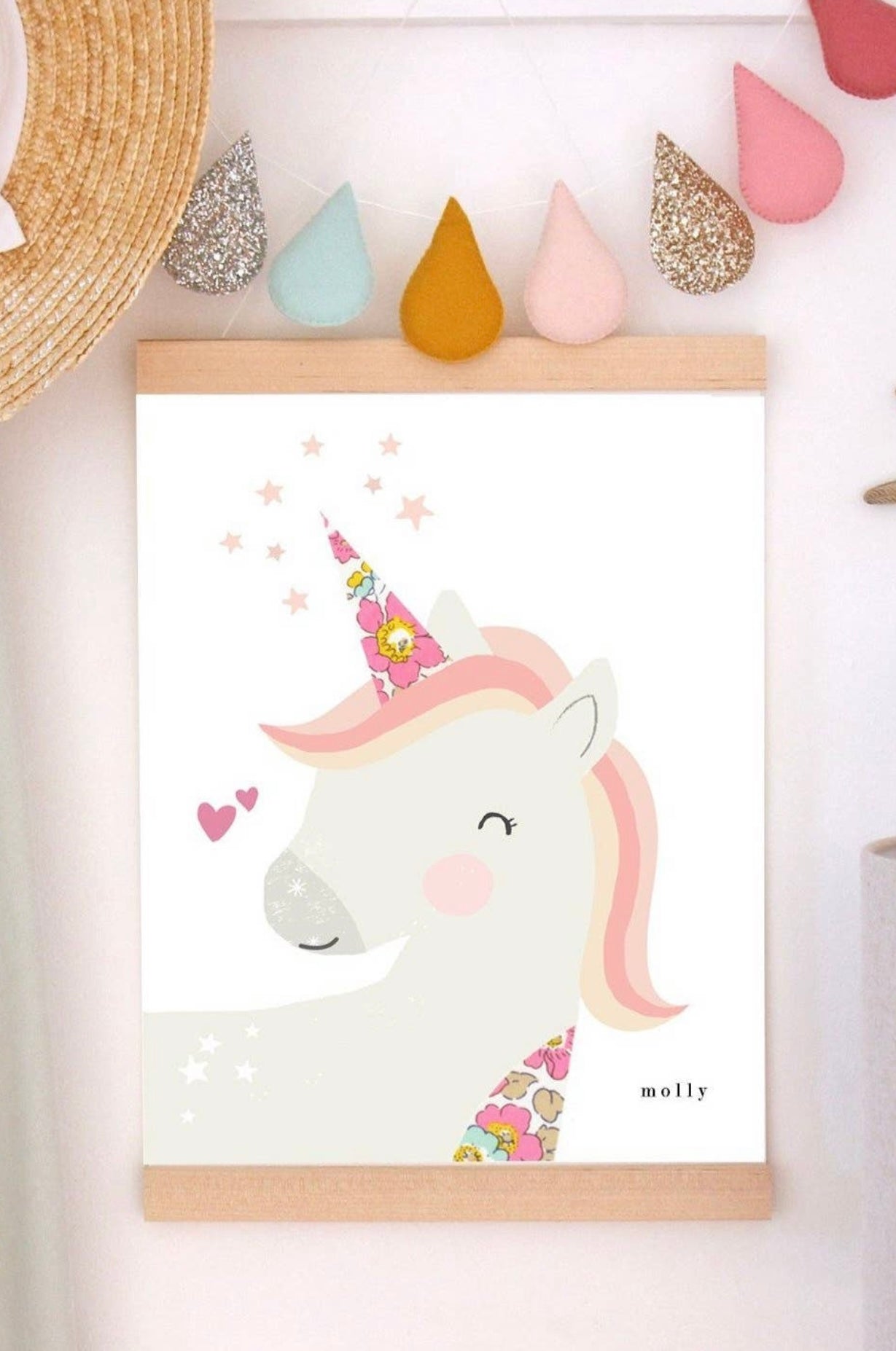 Liberty Unicorn Nursery Print - A4