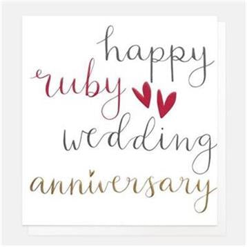 Love Heart Ruby Anniversary Card