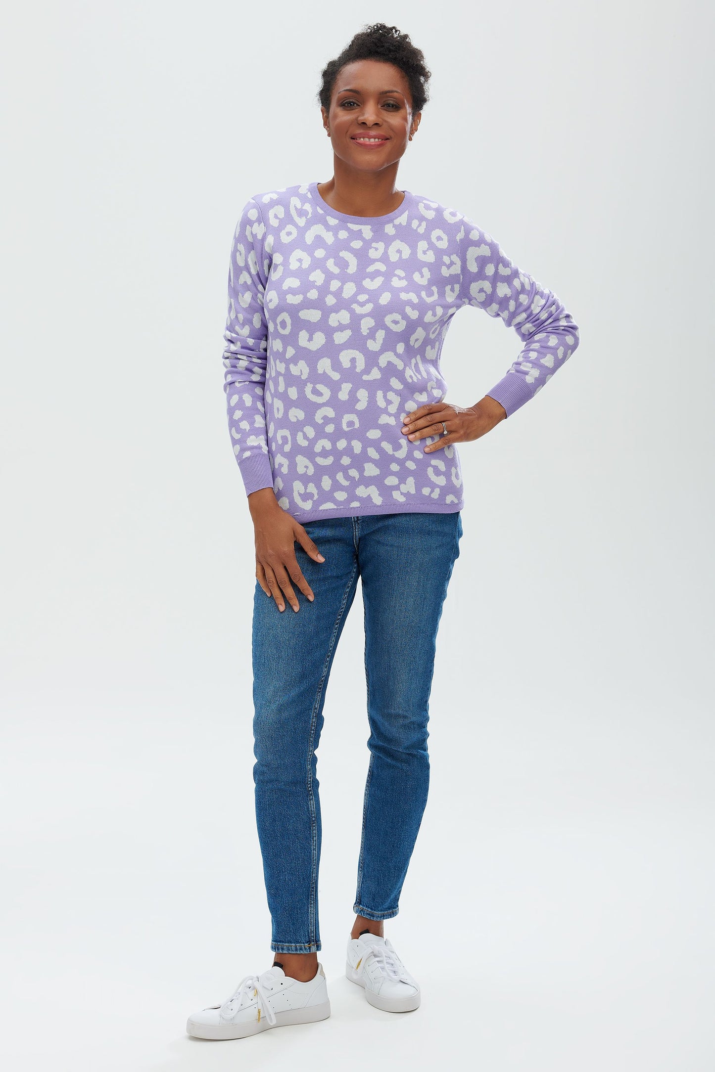 Callie Jumper - Lilac Leopard