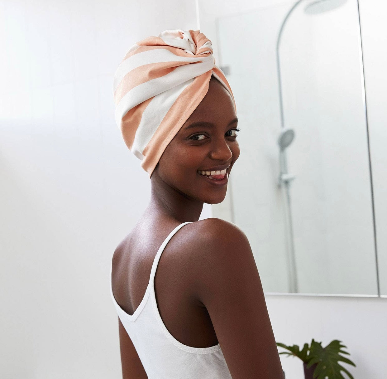 Quick Dry Hair Wrap - Positano Peach