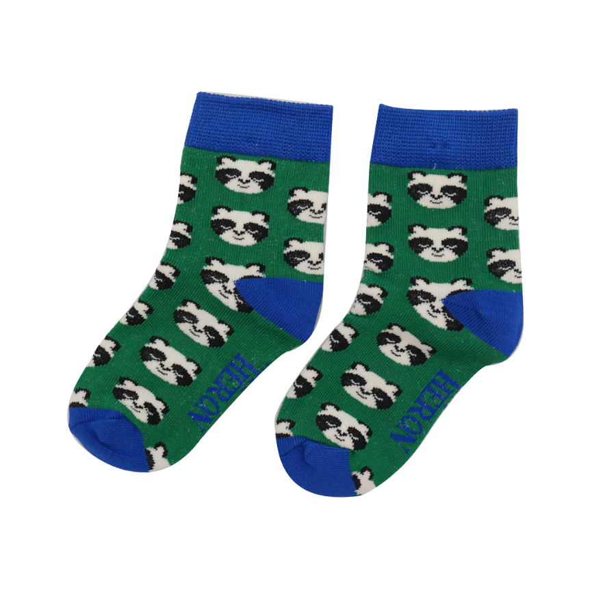 Kids Bamboo Socks - Green Pandas