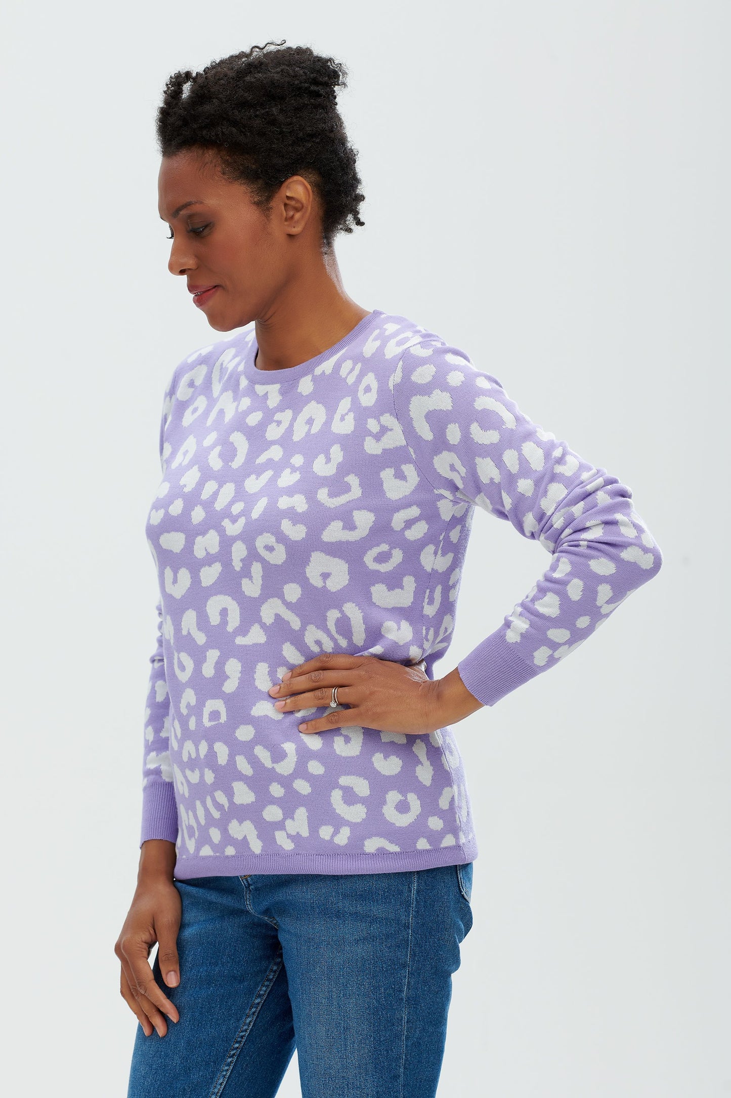 Callie Jumper - Lilac Leopard